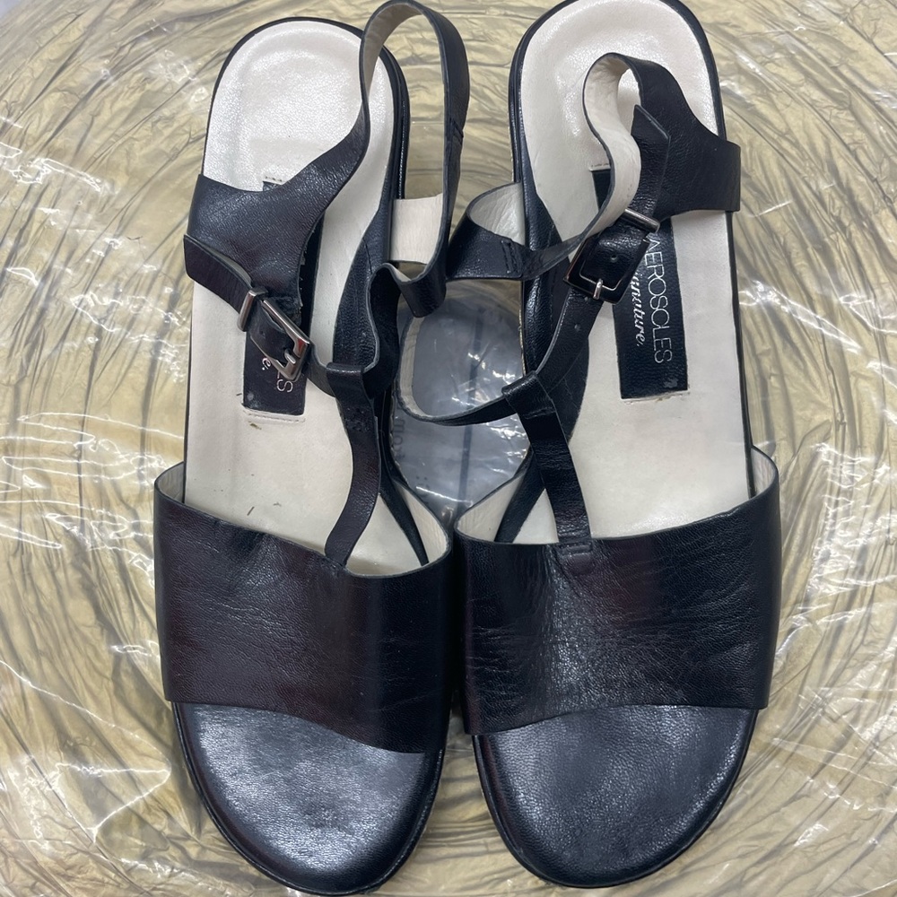 Aerosoles Women’s Black Kitten Heel Slingback Shoes Size 7.5
